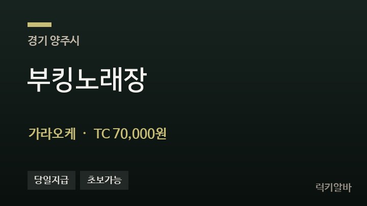 경기 양주시 부킹노래장 가라오케 채용