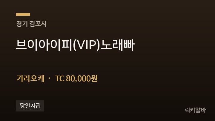 경기 김포시 브이아이피(VIP)노래빠 가라오케 채용