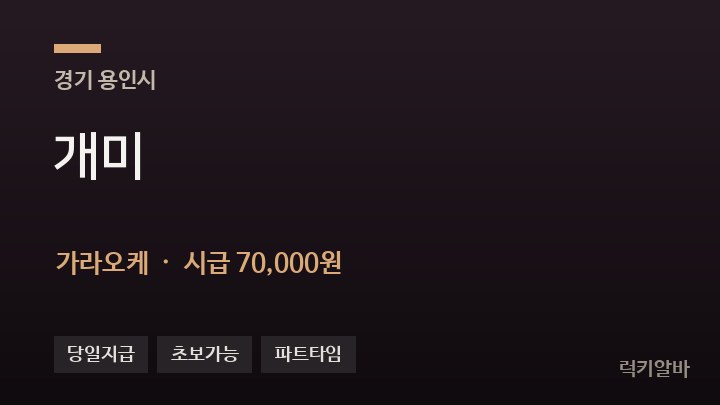 경기 용인시 개미 가라오케 채용
