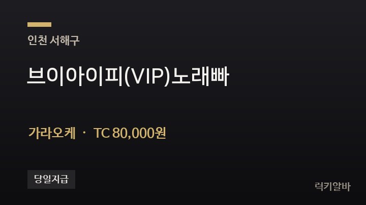 인천 서해구 브이아이피(VIP)노래빠 가라오케 채용