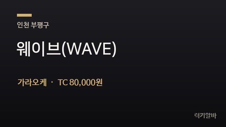 인천 부평구 웨이브(WAVE) 가라오케 채용