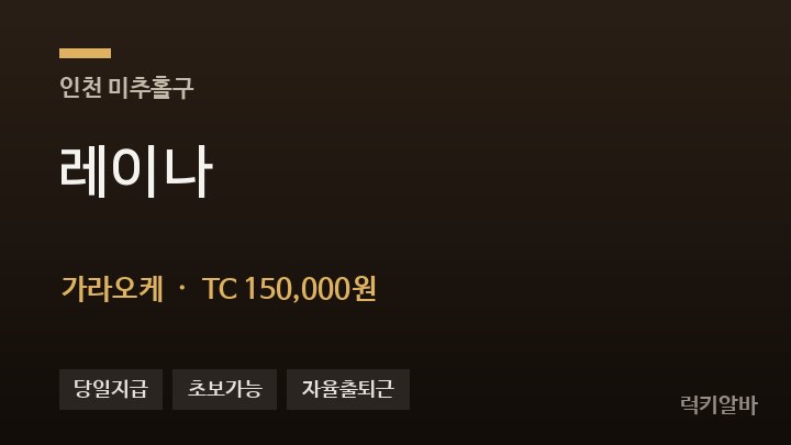 인천 미추홀구 레이나 가라오케 채용