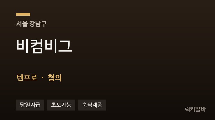 서울 강남구 비컴비그 텐프로·쩜오 채용