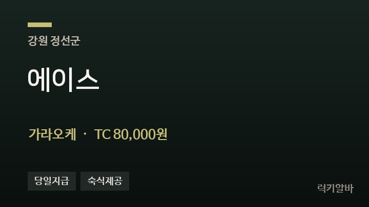 강원 정선군 에이스 가라오케 채용