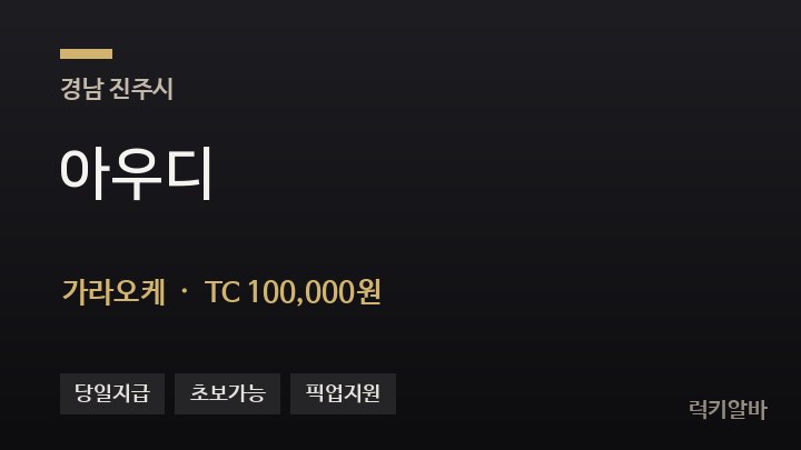 경남 진주시 아우디 가라오케 채용