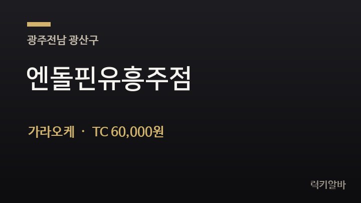 광주 광산구 엔돌핀유흥주점 가라오케 채용