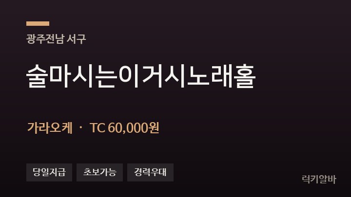 광주 서구 술마시는이거시노래홀 가라오케 채용