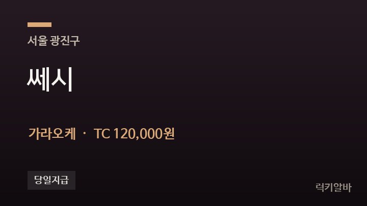 서울 광진구 쎄시 가라오케 채용