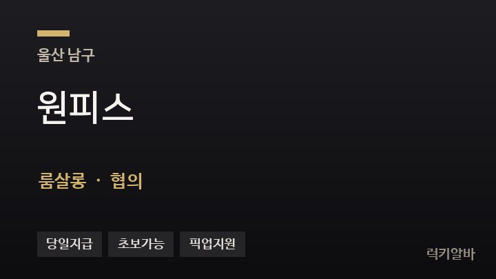 울산 남구 원피스 룸살롱 채용