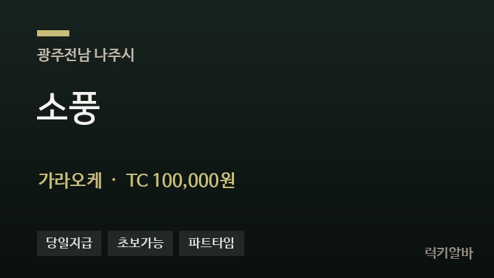전남 나주시 소풍 가라오케 채용