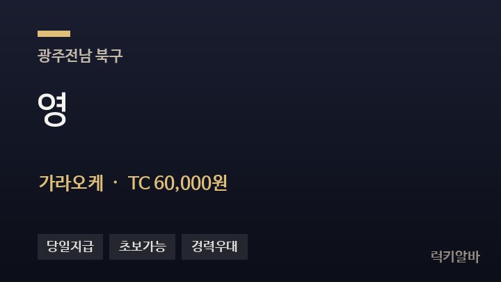 광주 북구 영 가라오케 채용
