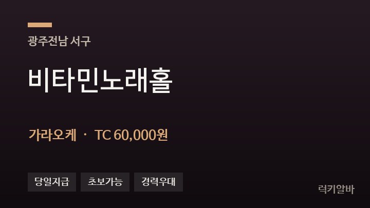 광주 서구 비타민노래홀 가라오케 채용