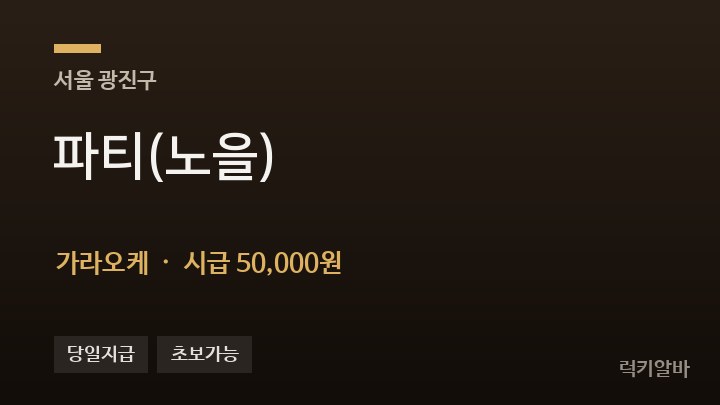 서울 광진구 파티(노을) 가라오케 채용