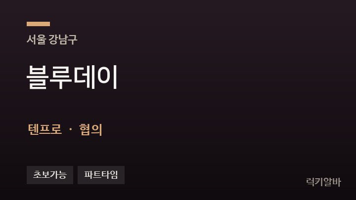 서울 강남구 블루데이 텐프로·쩜오 채용